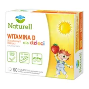 Naturell Witamina D dla dzieci, tabletki do rozgryzania i żucia, 60 szt.