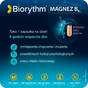 Biorythm Magnez B6, kapsułki o przedłużonym uwalnianiu, 30 szt.