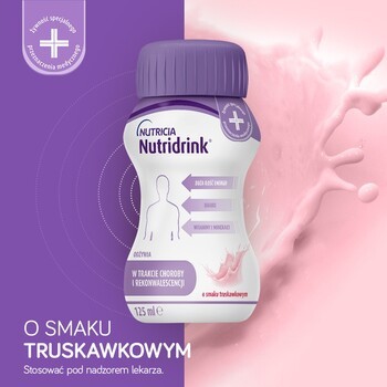 Zestaw 2x Nutridrink, smak truskawkowy, płyn, 4 x 125 ml