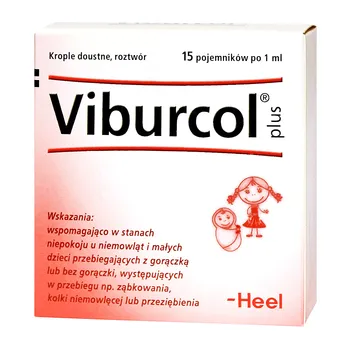 Heel-Viburcol plus, krople doustne, 1 ml, 15 pojemników
