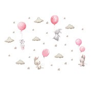Sipo, Naklejki na ścianę dla dzieci, Różowe balony, 1 szt.
