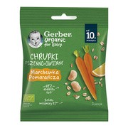 Gerber Organic, chrupki pszenno-owsiane marchewka, pomarańcza, 10 m+, 7 g