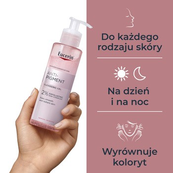 Eucerin Anti-Pigment, żel oczyszczający do twarzy, 2% kompleks kwasów AHA, 400ml