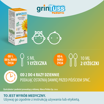 GrinTuss Pediatric, syrop dla dzieci na kaszel suchy i mokry, 180 g