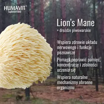 Humavit Lions Mane Soplówka Jeżówata + Drożdże Piwowarskie, tabletki, 150 szt.