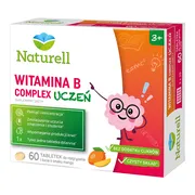 Naturell B Complex Uczeń, tabletki do rozgryzania i żucia, smak mango, 60 szt.
