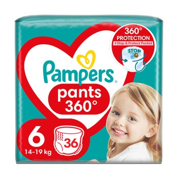 Pampers Pants 360 stopni, 6 (14-19 kg), pieluchomajtki jednorazowe, 36 szt.