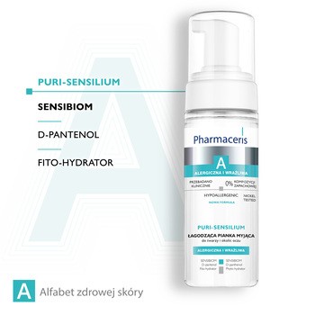 Pharmaceris A Puri-Sensilium, łagodząca pianka myjąca do twarzy i okolic oczu, 150 ml