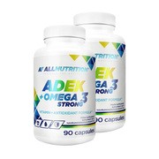 Zestaw 2 x Allnutrition ADEK + Omega 3 Strong, kapsułki, 90 szt.