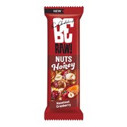 BeRaw! Nuts & Honey, Żurawina & Orzech laskowy, baton, 30 g