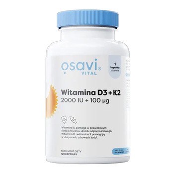 Osavi Witamina D3 + K2, 2000 IU, kapsułki, 120 szt.
