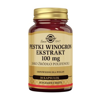 Solgar Pestki Winogron Ekstrakt 100 mg, kapsułki, 30 szt.