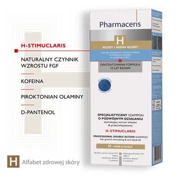 Pharmaceris H-Stimuclaris, specjalistyczny szampon stymulujący wzrost włosów i przeciwłupieżowy, 250 ml