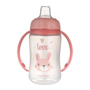 Canpol Babies, kubek treningowy Cute Animlas, 320 ml, róż, 1 szt.