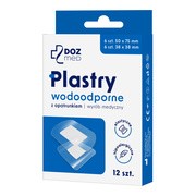 DOZ Med, plastry wodoodporne z opatrunkiem, 12 szt.