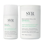 Zestaw SVR Spirial, antyperspirant roll-on 48h, 50 ml + wkład uzupełniający, 50 ml