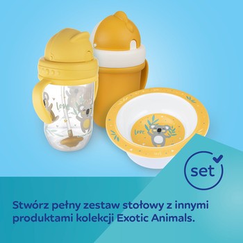 Canpol Babies, łyżki z melaminy Exotic Animals, żółty, 2 szt.