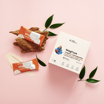 Aura Herbals MagFuse magnez + ashwagandha, saszetki z proszkiem, 30 szt.
