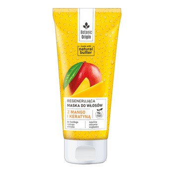 Botanic Origin, regenerująca maska do włosów z mango i keratyną, 200 ml