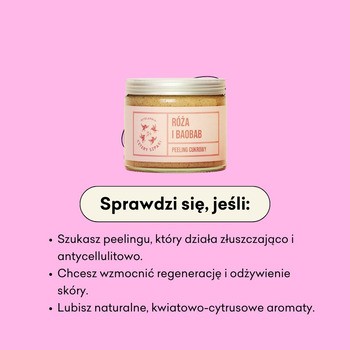 Mydlarnia 4 Szpaki, peeling cukrowy, Róża i Baobab, 250 ml