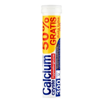 Calcium 300 czyste Uni-Phar, tabletki musujące, 20 szt (10 szt.+10 szt.)