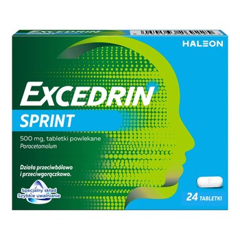 Excedrin Sprint, 500 mg, tabletki powlekane, 24 szt.