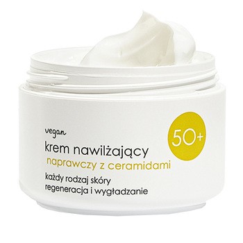 Ziaja 50+, krem nawilżający, naprawczy z ceramidami SPF 6, 50 ml