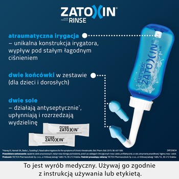 Zatoxin Rinse Zestaw do płukania nosa i zatok, 12 saszetek + irygator