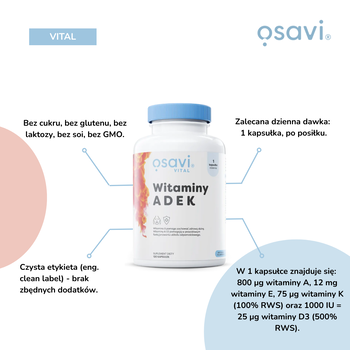 Osavi Witaminy ADEK, kapsułki miękkie, 120 szt.