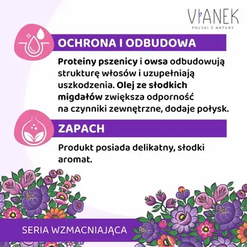 Vianek, wzmacniający szampon do włosów osłabionych i zniszczonych, 300 ml