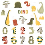 Sipo, Naklejki na ścianę dla dzieci, Cyfry Dino, 1 szt.