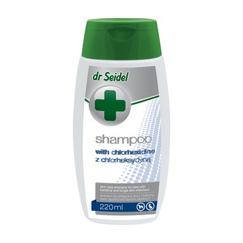 Dr Seidel Szampon z chlorheksydyną dla psów i kotów, 220 ml