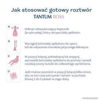 Tantum Rosa, 1 mg/ml, roztwór dopochwowy, 140 ml, 5 butelek