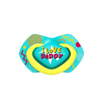 Canpol Babies, smoczek silikonowy, symetryczny, Neon Love, 18 m +, blue, 2 szt.