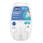 CHICCO PHYSIO 2M+ 2 SZT Smoczek antykolkowy, przepływ średni