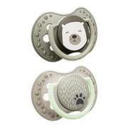 Lovi Buddy Bear, smoczek uspokajający, dynamiczny, silikonowy, 6-18 m, 2 szt.