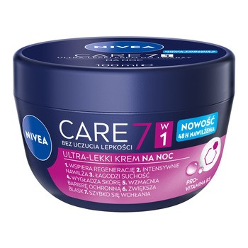 Nivea Care 7w1, lekki krem do twarzy na noc, 100 ml