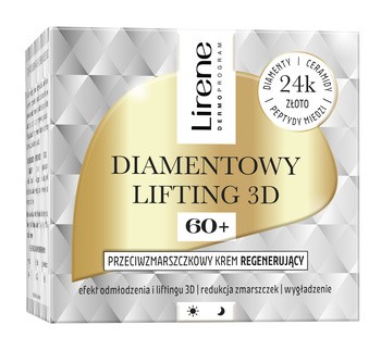 Lirene Dermoprogram Diamentowy Lifting 3D, przeciwzmarszczkowy krem regenerujący 60+, 50 ml