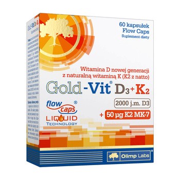 Olimp Gold-Vit D3+K2, 2000 IU + 50 μg, kapsułki, 60 szt.