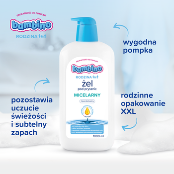 Bambino Rodzina, micelarny żel pod prysznic, 1000 ml