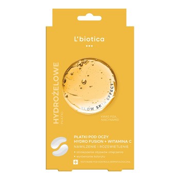 L`Biotica PGA Hydro Fusion + Wit.C, hydrożelowe płatki pod oczy, 2 szt.