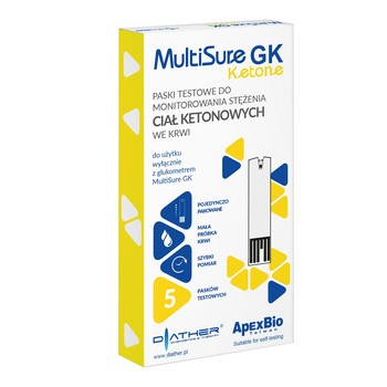 MultiSure GK Ketone, paski testowe, 5 szt.