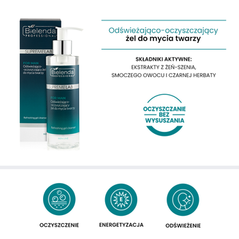 Bielenda Professional SupremeLab For Man, odświeżająco-oczyszczający żel do mycia twarzy, 200 ml