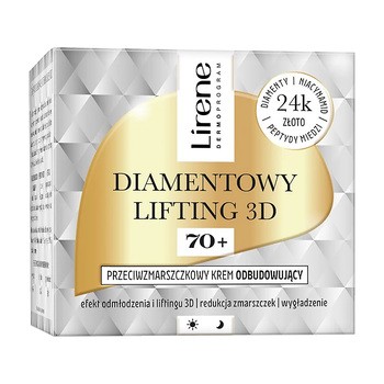 Lirene Dermoprogram Diamentowy Lifting 3D, przeciwzmarszczkowy krem odbudowujący 70+, 50 ml