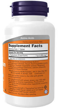 Now Foods L-Tryptophan 1000 mg Double Strength, tabletki, 60 szt.
