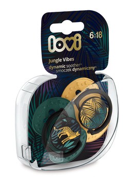 Canpol Lovi, smoczek uspokajający silikonowy, dynamiczny, Jungle, boy, 6-18m, 2 szt.