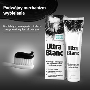 UltraBlanc, wybielająca czarna pasta do zębów z węglem, 75ml