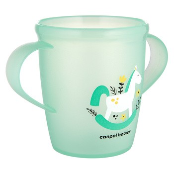 Canpol Babies, kubek otwarty z uchwytami Toys, 250 ml, zielony, 1 szt.