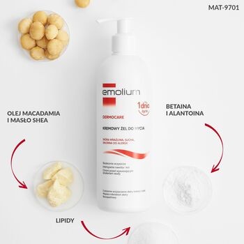 Emolium Dermocare, kremowy żel do mycia, 400 ml