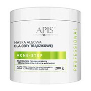 Apis Acne-Stop, maska algowa dla cery trądzikowej z bambusem, zieloną herbatą i czarnym błotem z Morza Martwego, 200 g